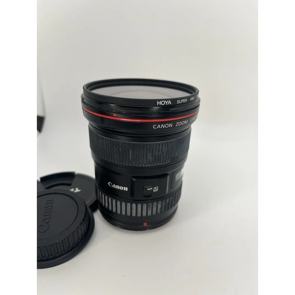 Canon EF 17-40mm f/4L USM Zoom Lens EF Mount Untested w/ Hoya 77mm UV Filter